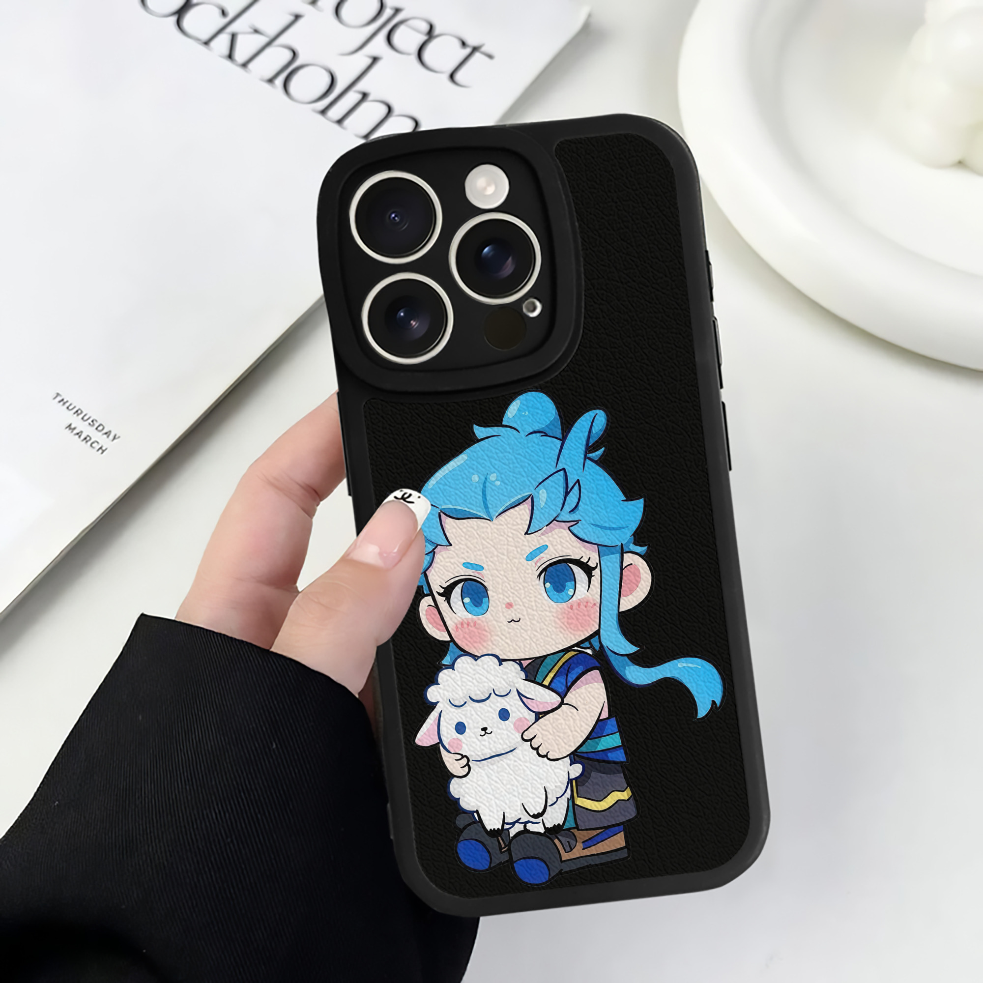 （画像用） Ne Zha 2 ナタ 魔童の大暴れ 【iPhone 16シリーズ対応】シリコンスマホケース（レザー調） 材質：シリコン